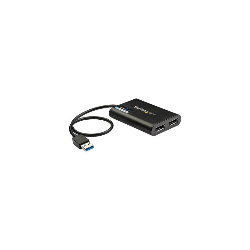 StarTech.com USB 3.0 to Dual DisplayPort Adapter 4K 60Hz, DisplayLink Certified, Video Converter with External Graphics Card