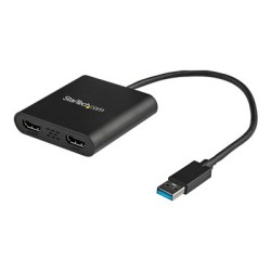 StarTech.com USB 3.0 to Dual HDMI Adapter, 1x 4K 30Hz & 1x 1080p, External Video & Graphics Card, USB Type-A to HDMI Dual