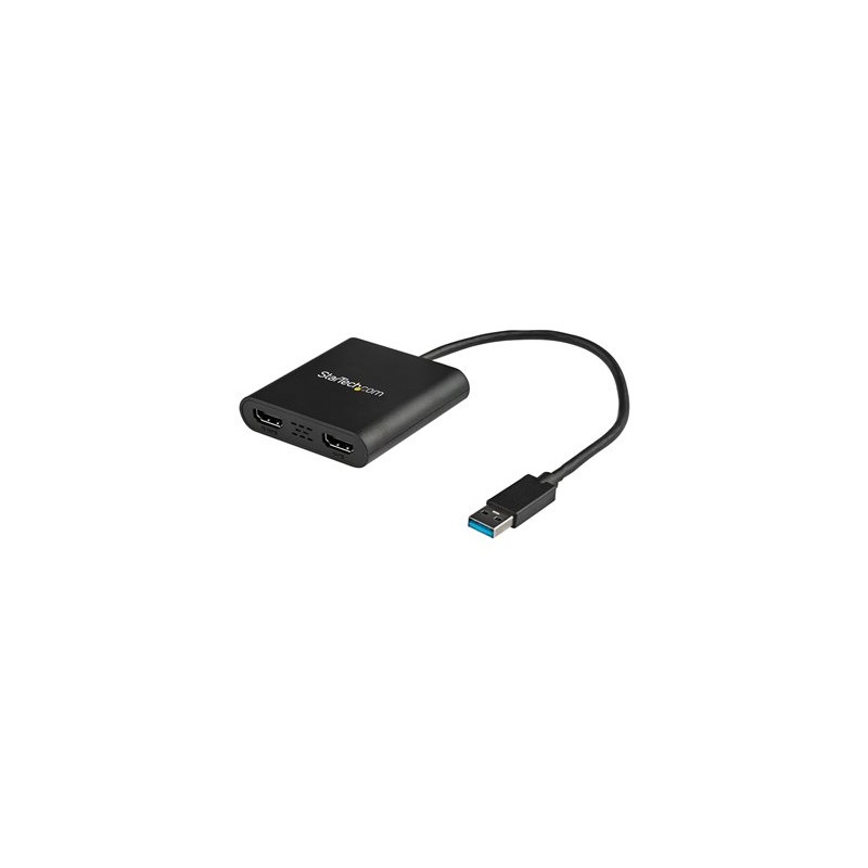 StarTech.com USB 3.0 to Dual HDMI Adapter, 1x 4K 30Hz & 1x 1080p, External Video & Graphics Card, USB Type-A to HDMI Dual