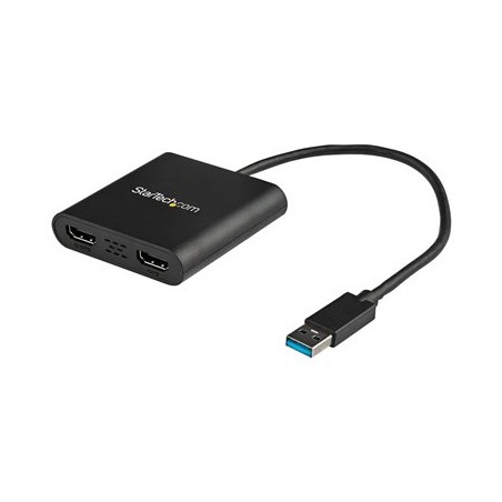 StarTech.com USB 3.0 to Dual HDMI Adapter, 1x 4K 30Hz & 1x 1080p, External Video & Graphics Card, USB Type-A to HDMI Dual