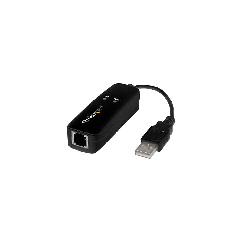 StarTech.com USB 2.0 Fax Modem, 56K External Hardware Dial Up V.92 Modem/Dongle/Adapter, Computer/Laptop Fax Modem, USB to