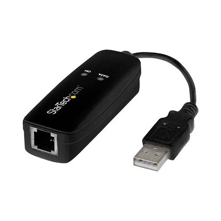 StarTech.com USB 2.0 Fax Modem, 56K External Hardware Dial Up V.92 Modem/Dongle/Adapter, Computer/Laptop Fax Modem, USB to
