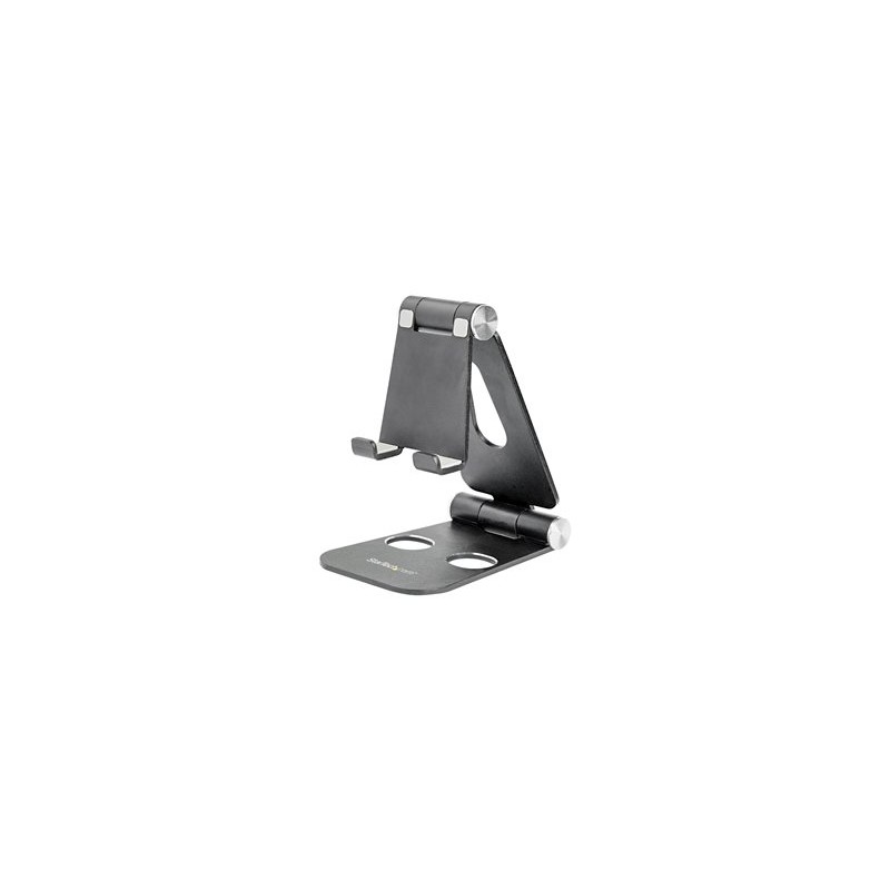 StarTech.com Phone and Tablet Stand, Foldable Universal Mobile Device Holder for Smartphones & Tablets, Adjustable Multi-Angle