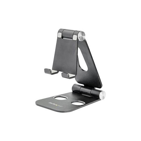 StarTech.com Phone and Tablet Stand, Foldable Universal Mobile Device Holder for Smartphones & Tablets, Adjustable Multi-Angle