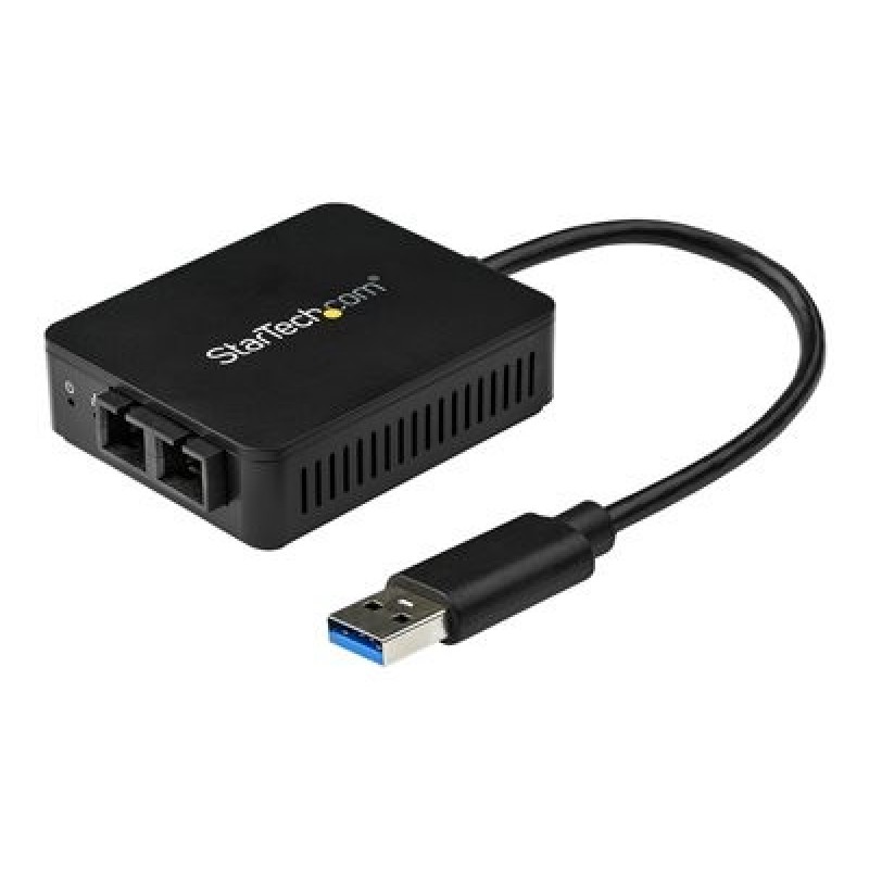 StarTech.com USB to Fiber Optic Converter - 1000Base-SX SC - MM - Windows / Mac / Linux - USB 3.0 Ethernet Adapter - Network