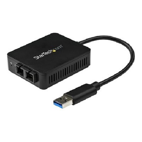 StarTech.com USB to Fiber Optic Converter - 1000Base-SX SC - MM - Windows / Mac / Linux - USB 3.0 Ethernet Adapter - Network