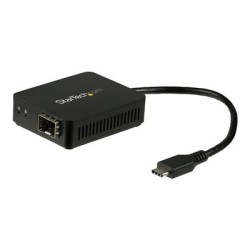 StarTech.com USB C to Fiber Optic Converter - Open SFP - 1000BASE-SX/LX - Windows / Mac / Linux - USB Ethernet Adapter - USB
