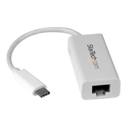 StarTech.com USB C to Gigabit Ethernet Adapter - White - USB 3.1 to RJ45 LAN Network Adapter - USB Type C to Ethernet