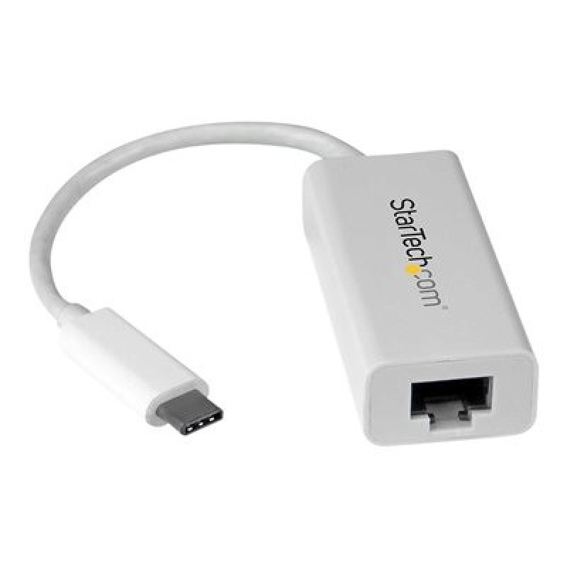 StarTech.com USB C to Gigabit Ethernet Adapter - White - USB 3.1 to RJ45 LAN Network Adapter - USB Type C to Ethernet