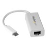 StarTech.com USB C to Gigabit Ethernet Adapter - White - USB 3.1 to RJ45 LAN Network Adapter - USB Type C to Ethernet