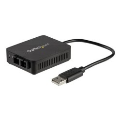 StarTech.com USB to Fiber Optic Converter, 100Mbps, USB 2.0 to Fiber Network Adapter, 100BASE-FX SC Female Duplex Multimode