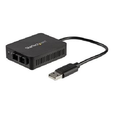 StarTech.com USB to Fiber Optic Converter, 100Mbps, USB 2.0 to Fiber Network Adapter, 100BASE-FX SC Female Duplex Multimode