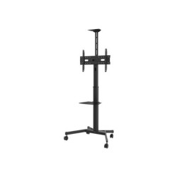 Vision VFM-F19 - Vozík - nastavitelná výška - pro LCD displej / mini PC - ocel - pískovaný cerný - velikost obrazovky: 31"-80"