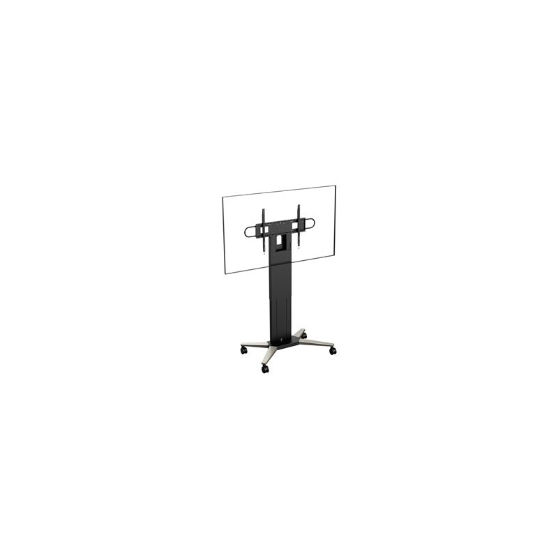 Vision - Vozík - těžký provoz - pro plochý panel - ocel - matná čerň - velikost obrazovky: 47"-90"