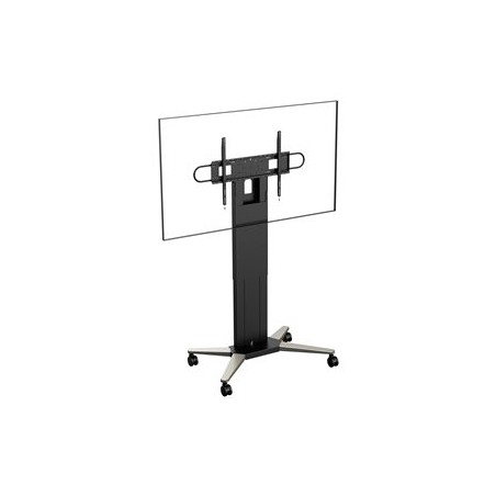 Vision - Vozík - těžký provoz - pro plochý panel - ocel - matná čerň - velikost obrazovky: 47"-90"