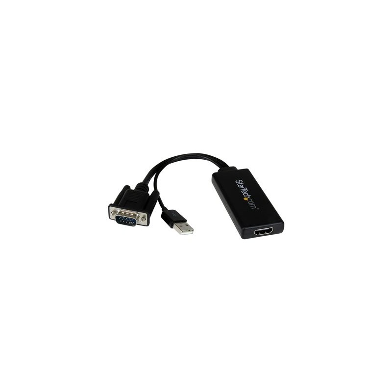 StarTech.com VGA to HDMI Adapter with USB Audio & Power - Portable VGA to HDMI Converter - 1080p - Kabel adaptéru - HD-15