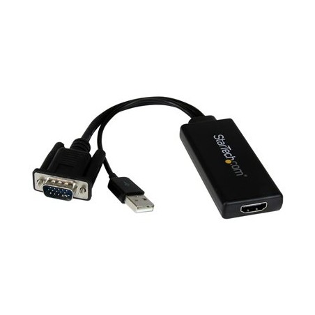 StarTech.com VGA to HDMI Adapter with USB Audio & Power - Portable VGA to HDMI Converter - 1080p - Kabel adaptéru - HD-15