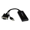 StarTech.com VGA to HDMI Adapter with USB Audio & Power - Portable VGA to HDMI Converter - 1080p - Kabel adaptéru - HD-15