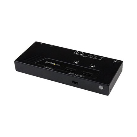 StarTech.com 2x2 HDMI Matrix Switch with Remote - 1080p Automatic & Priority Switcher - Video Wall Auto Selector Splitter Box