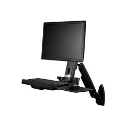 StarTech.com Wall Mount Workstation, Articulating Full Motion Standing Desk with Ergonomic Height Adjustable Monitor & Keyboard