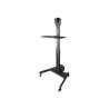 StarTech.com Mobile Workstation Cart with Monitor Mount, CPU/PC Holder, Keyboard Tray, Ergonomic Height Adjustable Desktop