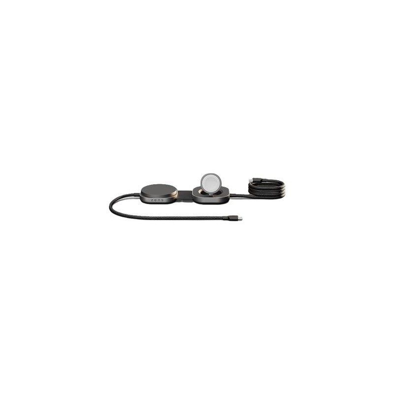ZENS Pro 3 - Bezdrátová nabíjecí podložka - 140 Watt - 3 výstupní konektory (USB-C, magnetický) - Certifikace MFI