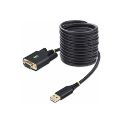 StarTech.com 10ft (3m) USB to Null Modem Serial Adapter Cable, Interchangeable DB9 Screws/Nuts, COM Retention, USB-A to RS232