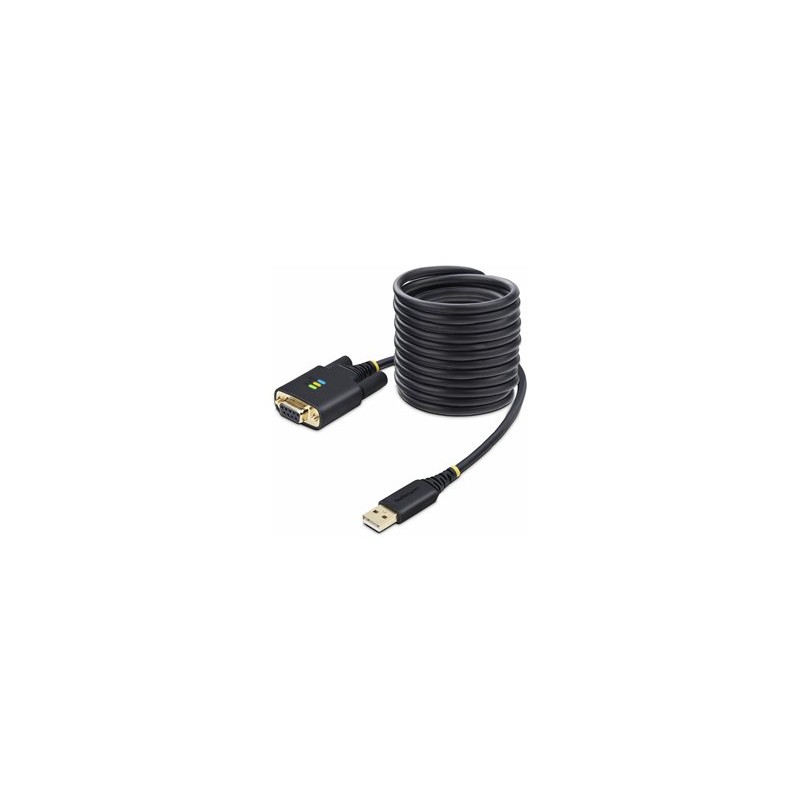 StarTech.com 10ft (3m) USB to Null Modem Serial Adapter Cable, Interchangeable DB9 Screws/Nuts, COM Retention, USB-A to RS232