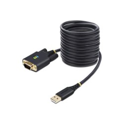 StarTech.com 10ft (3m) USB to Serial Adapter Cable, Interchangeable DB9 Screws/Nuts, COM Retention, USB-A to DB9 RS232, FTDI