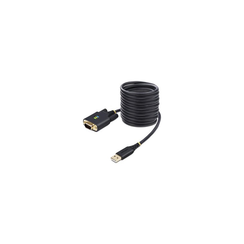 StarTech.com 10ft (3m) USB to Serial Adapter Cable, Interchangeable DB9 Screws/Nuts, COM Retention, USB-A to DB9 RS232, FTDI