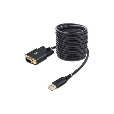 StarTech.com 10ft (3m) USB to Serial Adapter Cable, Interchangeable DB9 Screws/Nuts, COM Retention, USB-A to DB9 RS232, FTDI