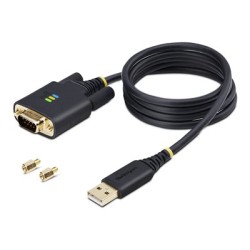 StarTech.com 3ft (1m) USB to Serial Adapter Cable, Interchangeable DB9 Screws/Nuts, COM Retention, USB-A to DB9 RS232, FTDI IC