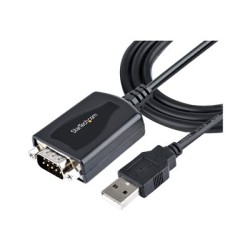StarTech.com 3ft (1m) USB to Serial Cable with COM Port Retention, DB9 Male RS232 to USB Converter, Straight Through USB to