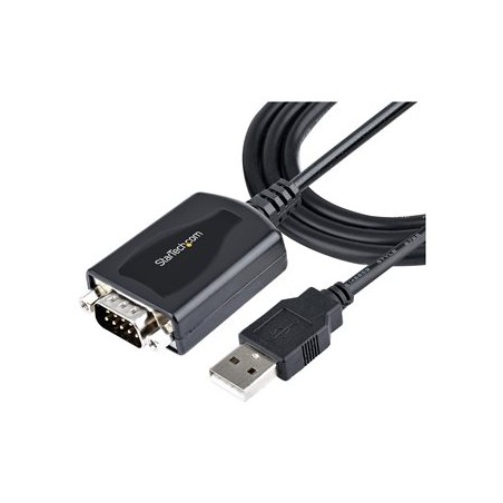 StarTech.com 3ft (1m) USB to Serial Cable with COM Port Retention, DB9 Male RS232 to USB Converter, Straight Through USB to