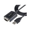 StarTech.com 3ft (1m) USB to Serial Cable with COM Port Retention, DB9 Male RS232 to USB Converter, Straight Through USB to