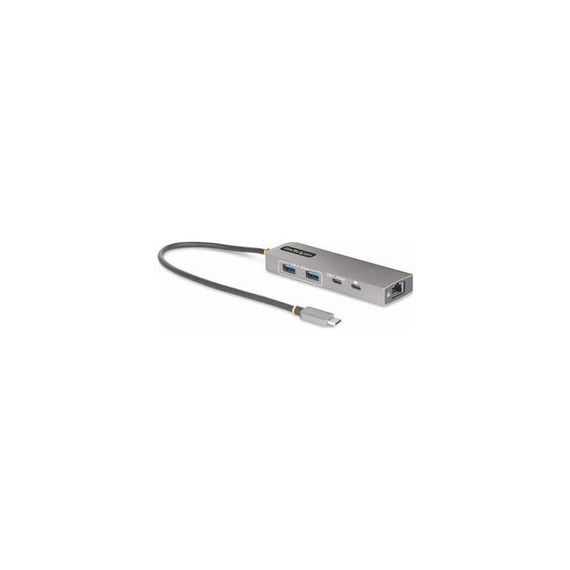 StarTech.com 3-Port USB-C Hub with 2.5 Gigabit Ethernet and 100W Power Delivery Passthrough Laptop Charging, USB-C to 2x