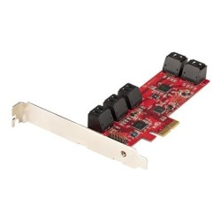 StarTech.com SATA PCIe Card, 10 Port PCIe SATA Expansion card, 6Gbps SATA Card, Low/Full Profile, Stacked SATA Connectors