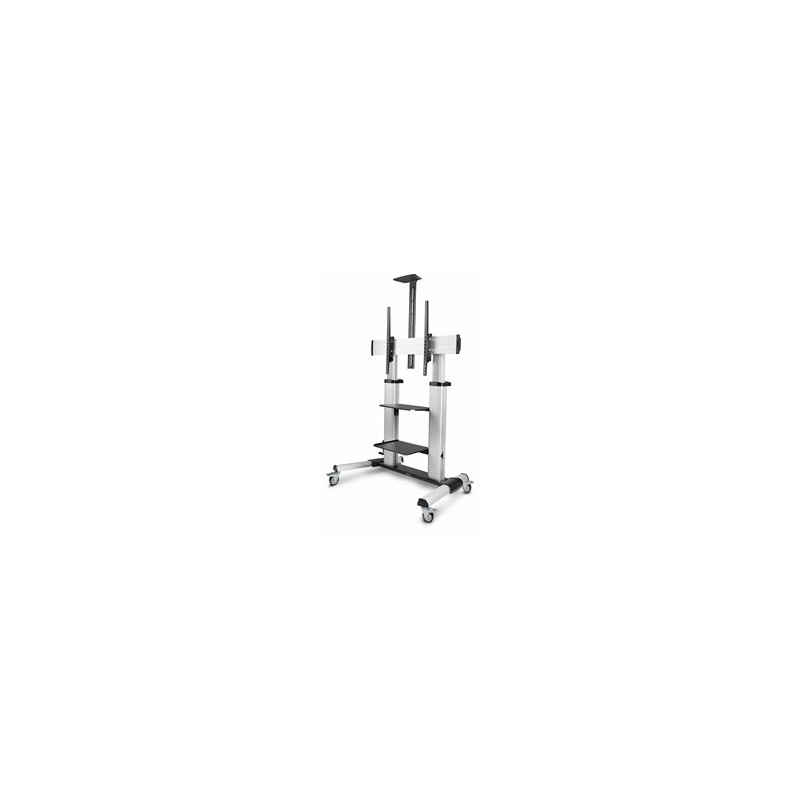 StarTech.com Rolling TV Cart/Stand On Wheels, Up to 100inch/220lb Screens - Vozík - pro plochý panel - plast, hliník, ocel