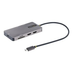 StarTech.com USB C Multiport Adapter, Dual HDMI Video, 4K 60Hz, 2-Port 5Gbps USB-A Hub, 100W Power Delivery Charging, GbE