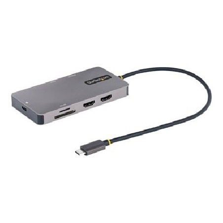 StarTech.com USB C Multiport Adapter, Dual HDMI Video, 4K 60Hz, 2-Port 5Gbps USB-A Hub, 100W Power Delivery Charging, GbE