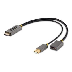 StarTech.com 1ft (30cm) HDMI to DisplayPort Adapter, Active 4K 60Hz HDMI Source to DP Monitor Adapter Cable, USB Bus Powered