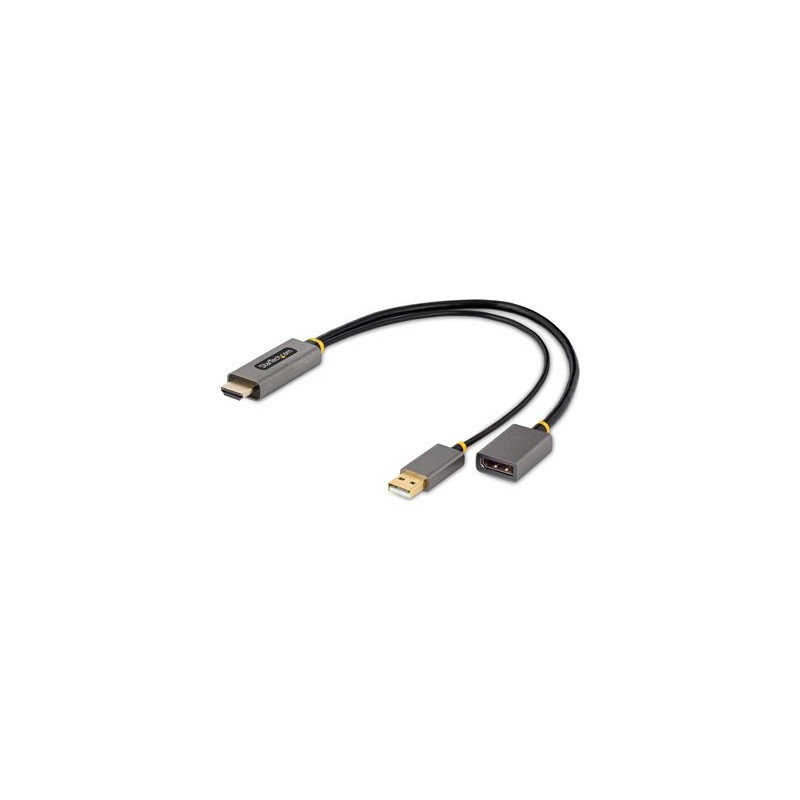 StarTech.com 1ft (30cm) HDMI to DisplayPort Adapter, Active 4K 60Hz HDMI Source to DP Monitor Adapter Cable, USB Bus Powered