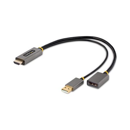 StarTech.com 1ft (30cm) HDMI to DisplayPort Adapter, Active 4K 60Hz HDMI Source to DP Monitor Adapter Cable, USB Bus Powered