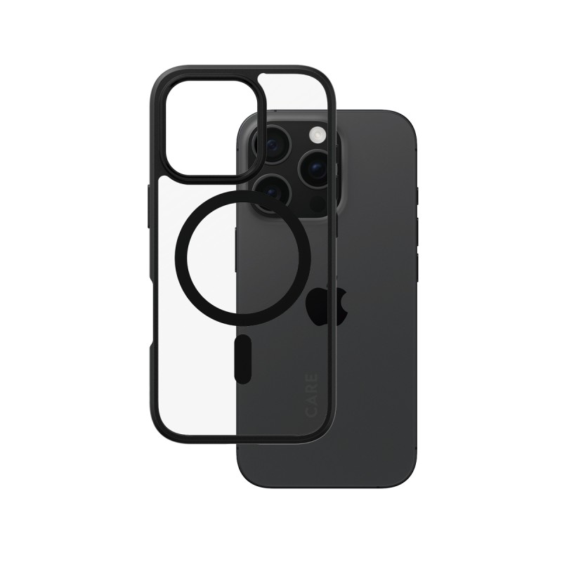 CARE by PanzerGlass Urban Combat - Zadní kryt pro mobilní telefon - černý rám - kompatibilita s MagSafe - recyklovaný plast