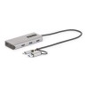 StarTech.com USB-C Multiport Adapter w/Attached USB-C to USB-A Dongle, Dual HDMI (4K30Hz/1080p60Hz), 3x USB-A, Mini Laptop