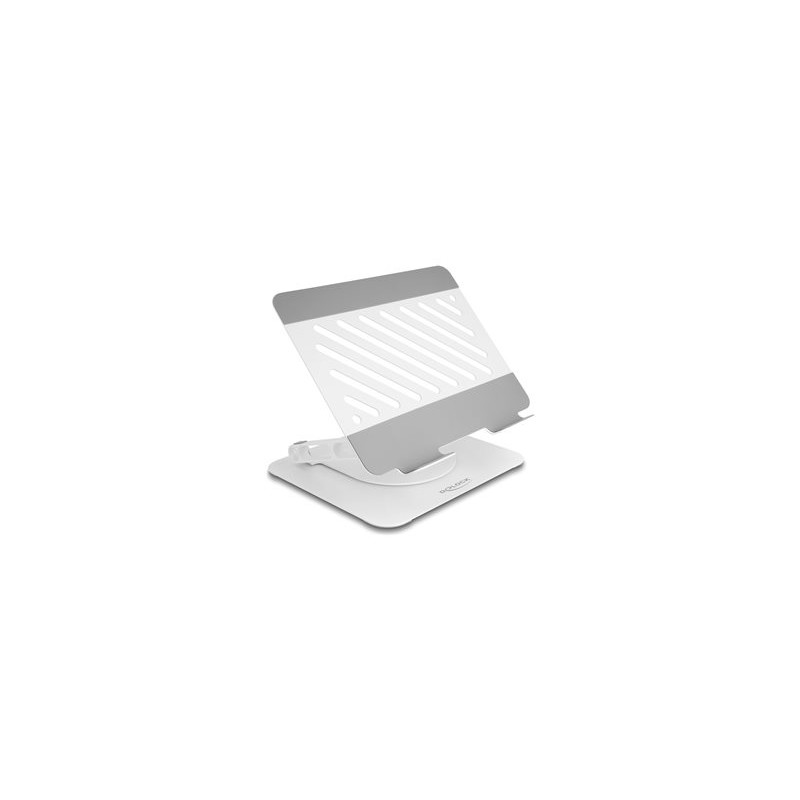 Delock - Stojan pro notebook/tablet - nastavitelný, hliníkový, rotace 360° - až 15,6" - svetle šedá
