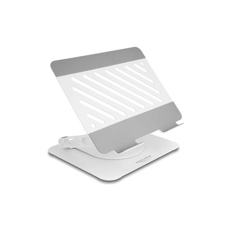 Delock - Stojan pro notebook/tablet - nastavitelný, hliníkový, rotace 360° - až 15,6" - svetle šedá