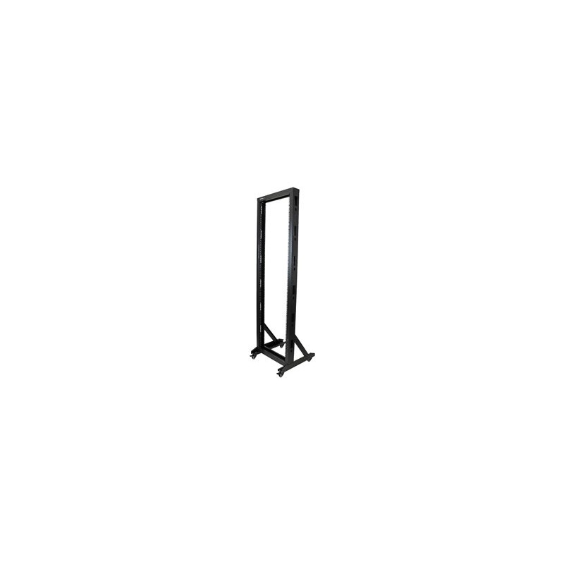 StarTech.com 42U Mobile Open Frame Network Rack with Wheels- 663lbs - 2 Post 19" Portable Rack for Computer, AV, Media, IT