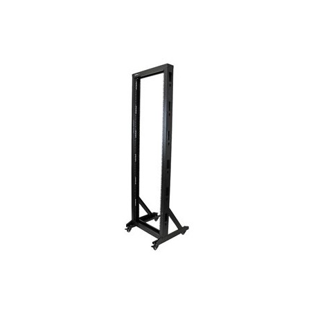 StarTech.com 42U Mobile Open Frame Network Rack with Wheels- 663lbs - 2 Post 19" Portable Rack for Computer, AV, Media, IT
