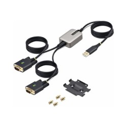 StarTech.com 13ft (4m) 2-Port USB to Serial Adapter Cable, Interchangeable DB9 Screws/Nuts, COM Retention, USB-A to DB9 RS232